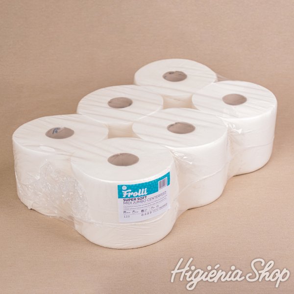 WC Papír Frolli Super Soft Midi Jumbo Centerfeed - 2 rétegű - 6 tekercs