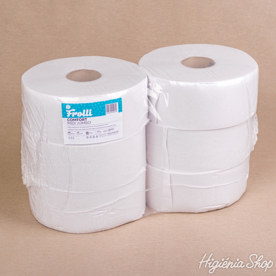 WC Papír Frolli Comfort Midi Jumbo - 2 rétegű - 6 tekercs
