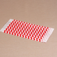 BontaBag 1 kg-os papírtasak piros cikk-cakk design mintával - 200 db