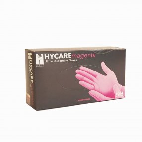 Púdermentes kesztyű nitril M-es méret pink (100 db)