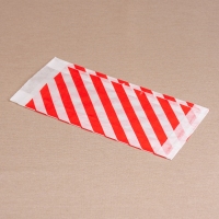 BontaBag 1 kg-os papírtasak piros-fehér csíkos design mintával - 200 db