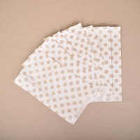 BontaBag 1 kg-os papírtasak antik arany pöttyös design mintával - 200 db