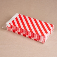 BontaBag 1 kg-os papírtasak piros-fehér csíkos design mintával - 200 db