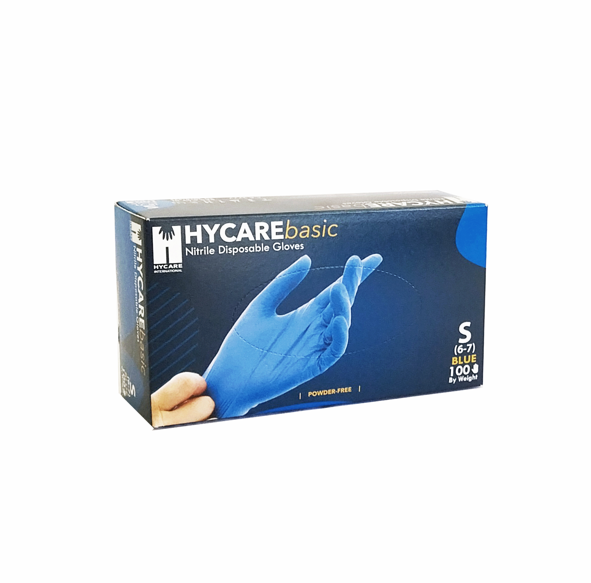 Hycare púdermentes kesztyű nitril S-es méret kék (100 db)