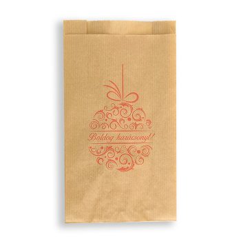   BontaBag 1 kg-os barna papírtasak piros karácsonyi design mintával - 100 db