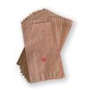   BontaBag 1 kg-os barna papírtasak piros szívecskés design mintával - 100 db