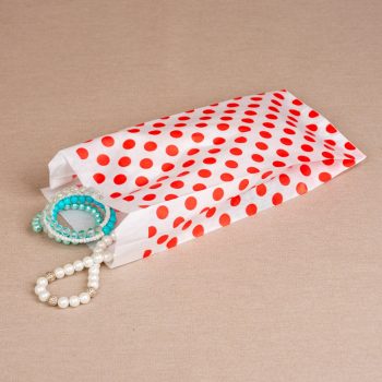   BontaBag 1 kg-os papírtasak piros pöttyös design mintával - 200 db