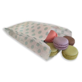   BontaBag 1 kg-os fehér papírtasak mentazöld pöttyös design mintával - 100 db