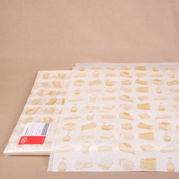   BontaBag Cukrászcsomagoló Papír arany színű sütemény mintával - 75x62 cm / 10 kg
