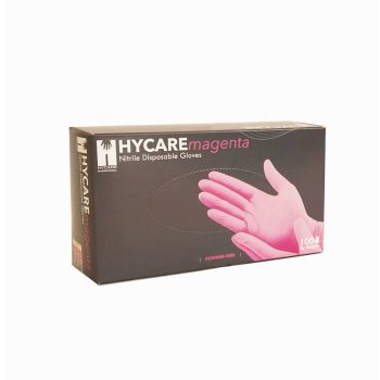 Púdermentes kesztyű nitril L-es méret pink (100 db)