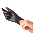 Púdermentes kesztyű nitril S-es méret fekete (100 db)